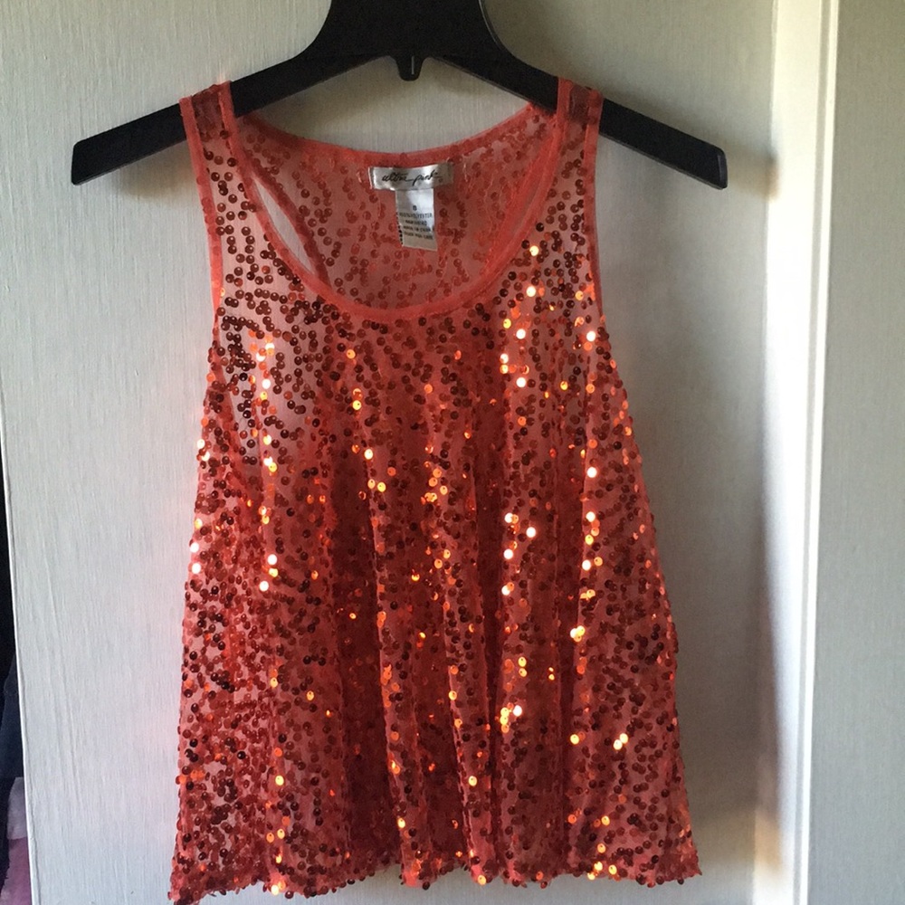 Sequin orange top